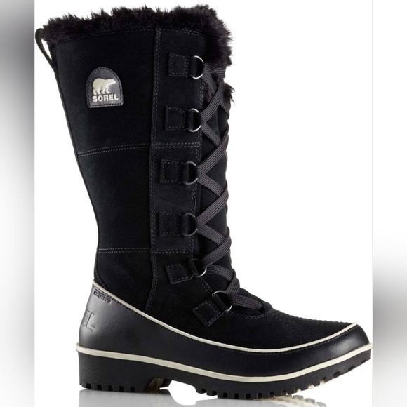 Sorel Tivoli High II Waterproof Rain & Snow Boot Black Lace Up Size 11 - Picture 1 of 6